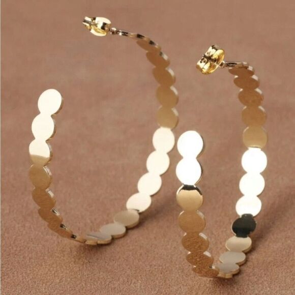 Elegant Gold and Silver Hoop Earrings (Bundle of 2) - Picture 3 of 13